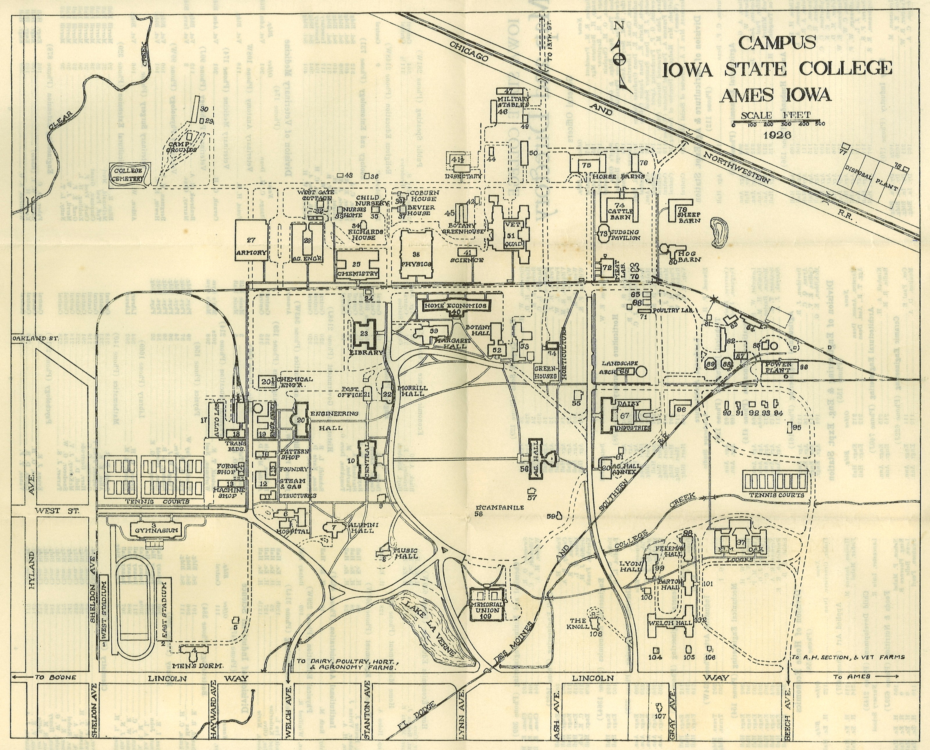 1926 ISC Campus Map and Directory Ames History Museum
